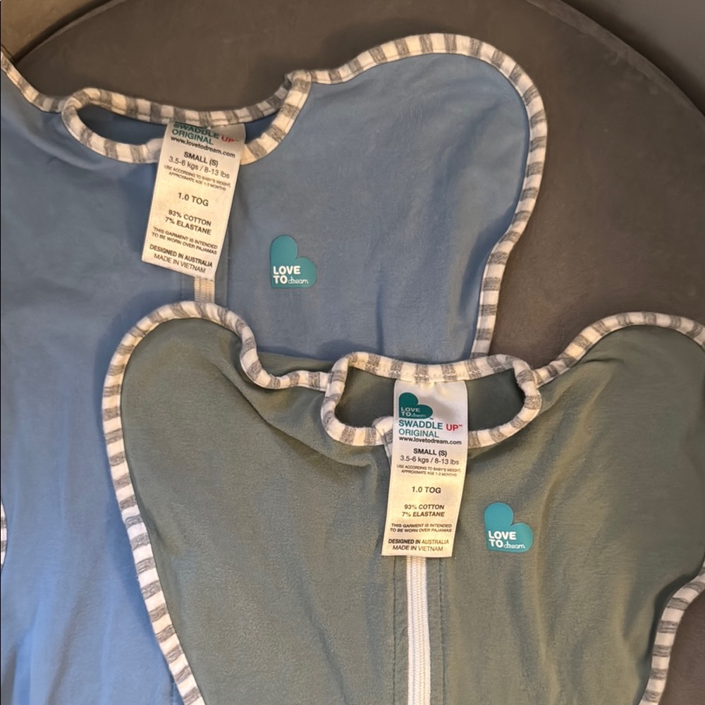 TWO Love to Dream Swaddle Up - Small in Blue and Green